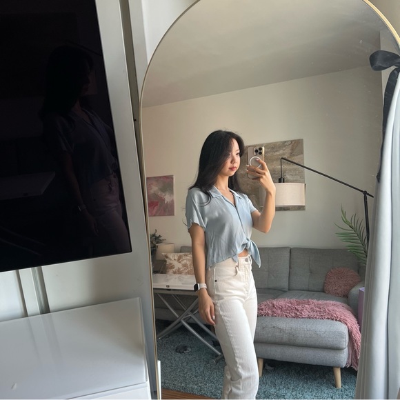 Aritzia tie waist blouse - Picture 4 of 5